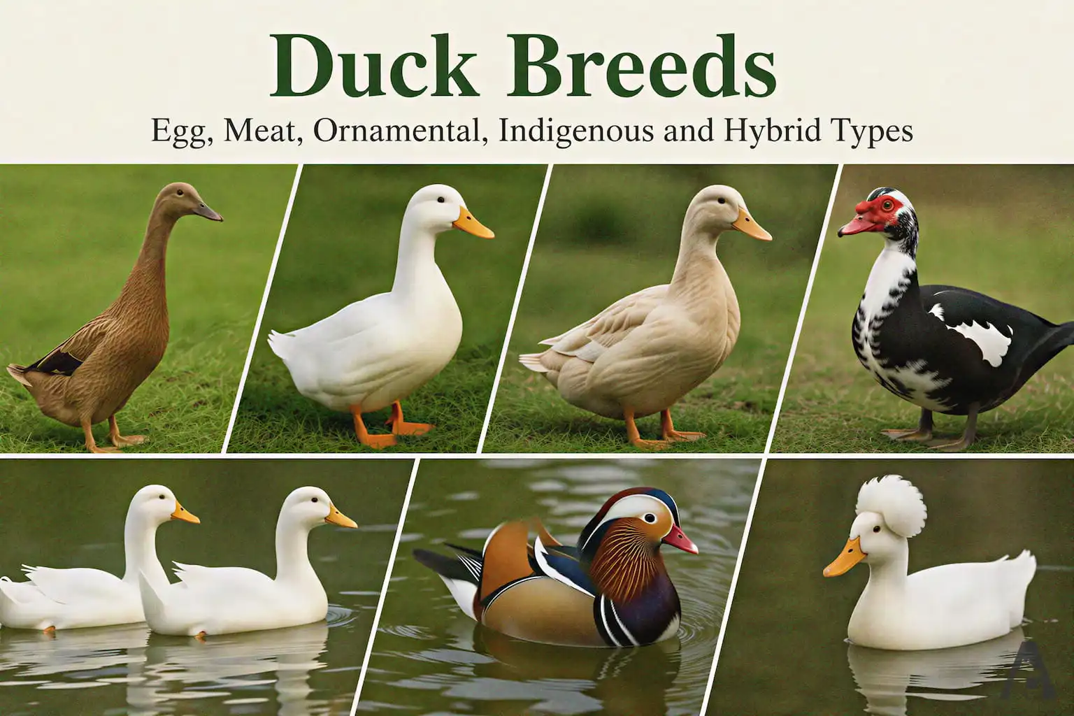 Duck Breeds (Egg, Meat, Ornamental, Indigenous and Hybrid Types)