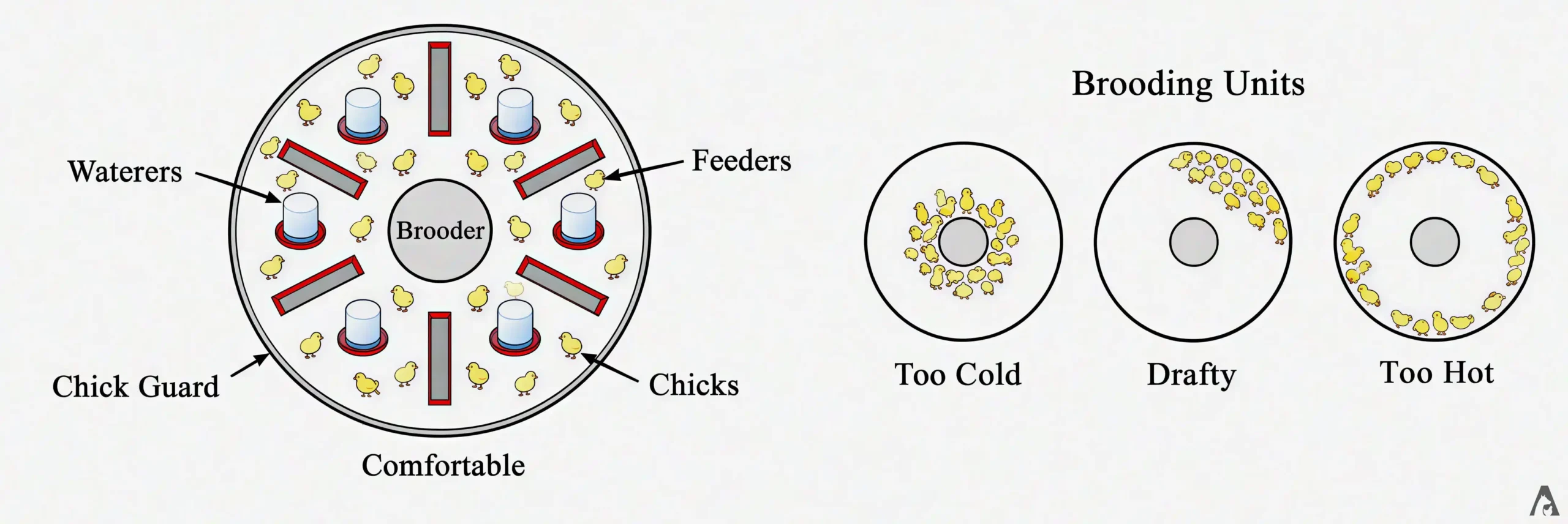 Ideal Brooding Temperature and Equipment Arrangement