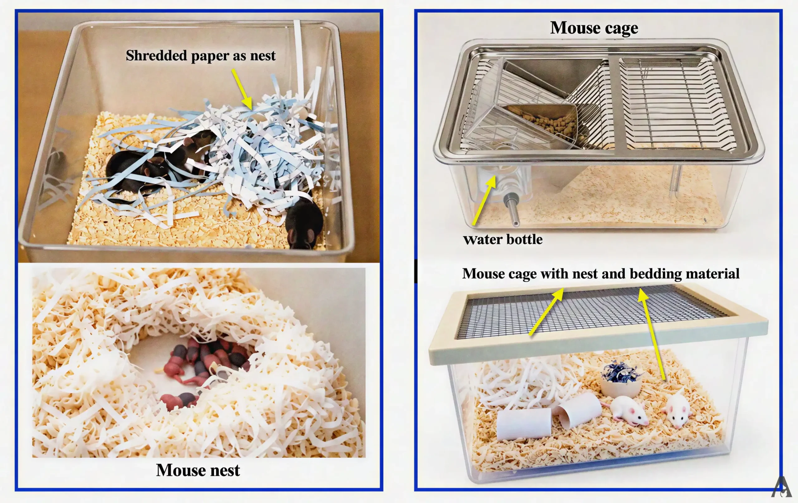 Laboratory Mouse Housing, Cage, Nest and Bedding Materials
