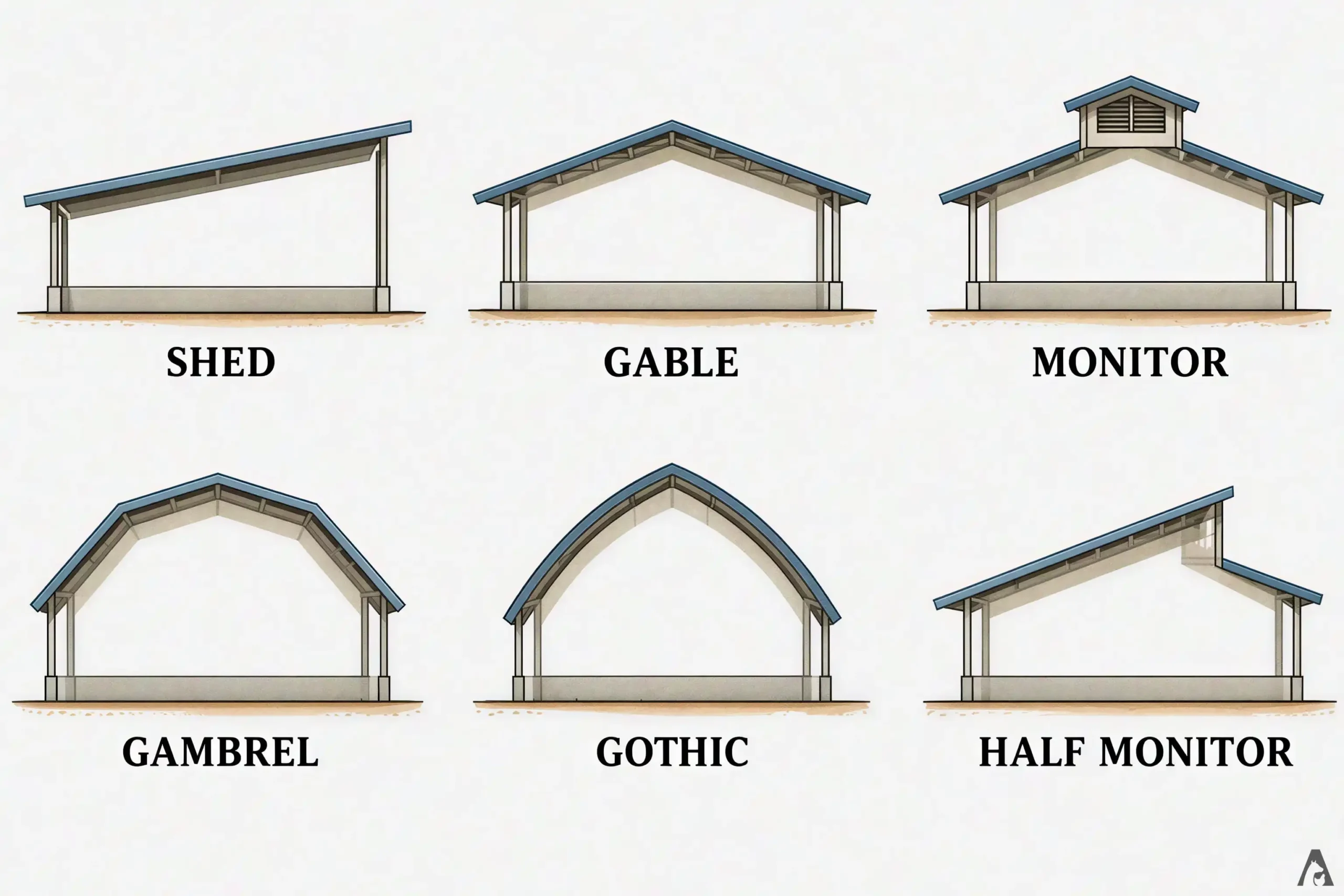 Roof of Open-Sided Poultry House Construction